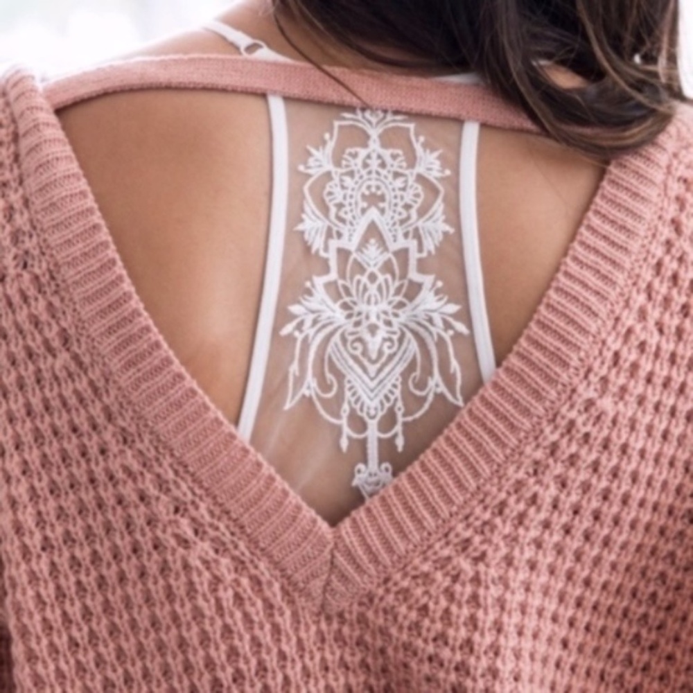 boho minimalist racerback bralette floral Seamless - Picture 9 of 10